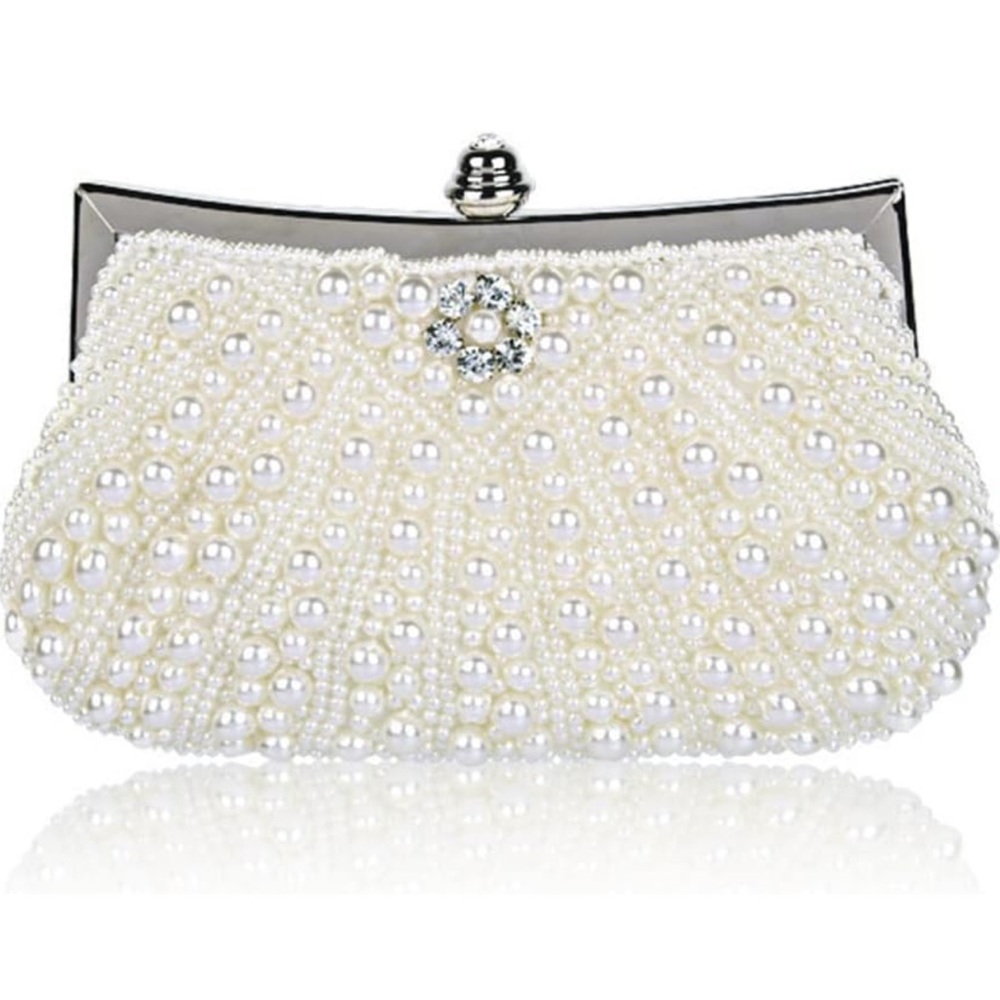 Cross-Body Pearl Belt Diamond Dinner Bag Clutch Beaded Embroidery Women's Bag